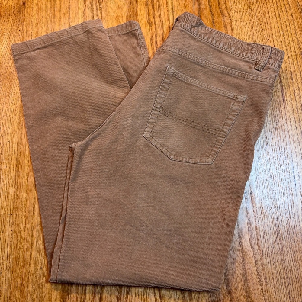 Brooks Brothers‎ Corduroy Pants Mens 35X28 (Tag 35X32) Brown Classic Stretch
